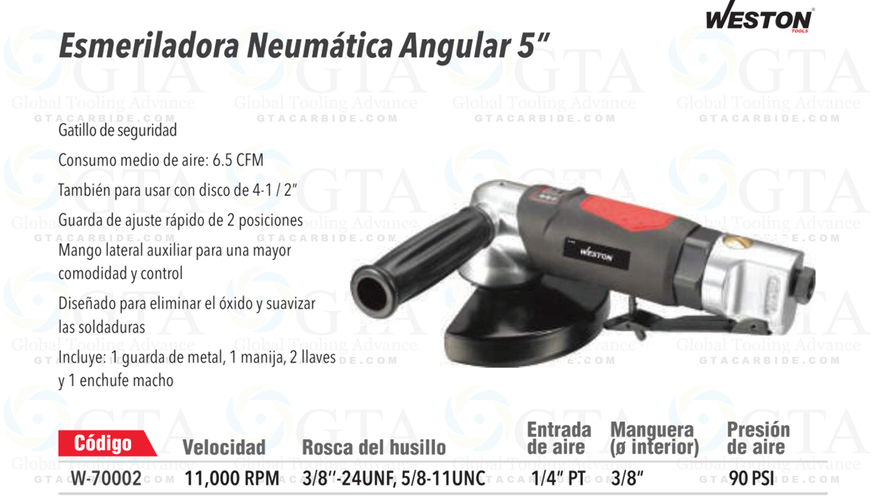 ESMERIALDORA ANGULAR 5" NEUMATICA