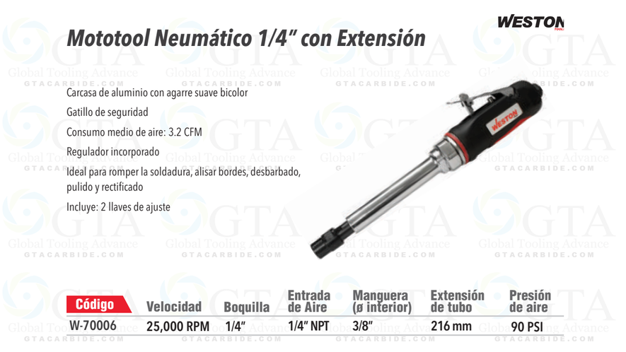 MOTOTOOL NEUMATICO EXTRALARGO 8.5"