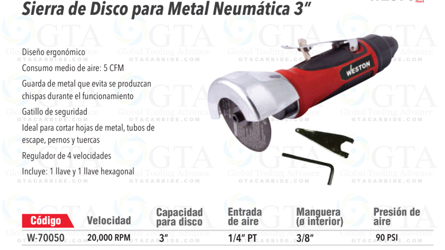 SIERRA DISCO NEUMATICO PARA METAL