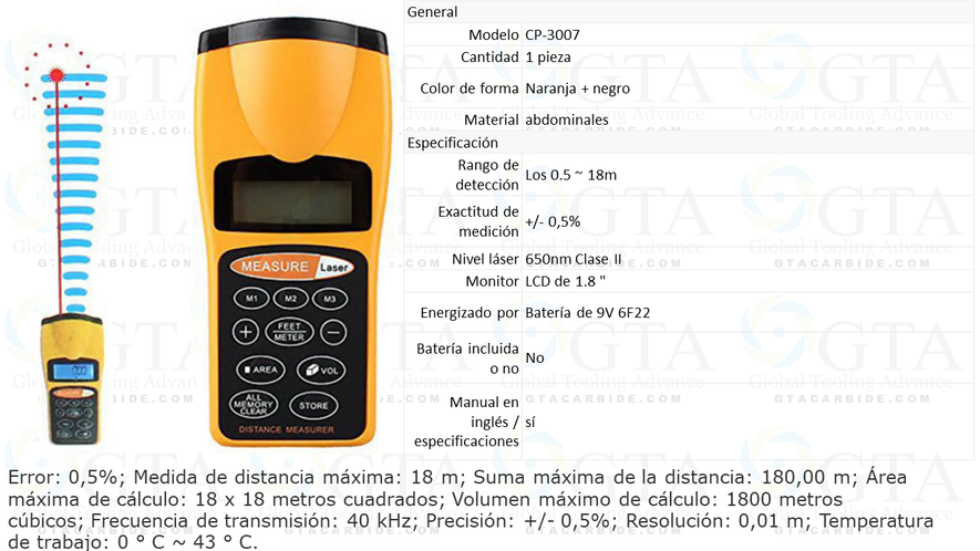 MEDIDOR DE DISTANCIA LASER , VOLUMEN ULTRASONICO PORTATIL