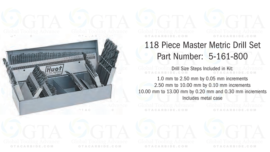 JGO BROCAS HSS MILIMETRICAS 1.00 A 13.00 MM HSS 118 PZAS