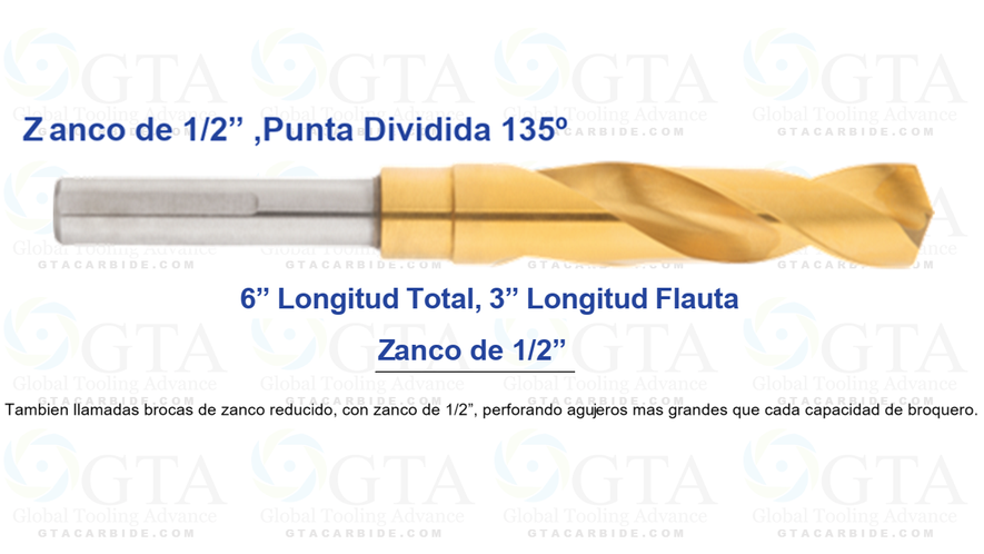 BROCA ZR 1/2 HSS TITANIO BISON DE 21/32""