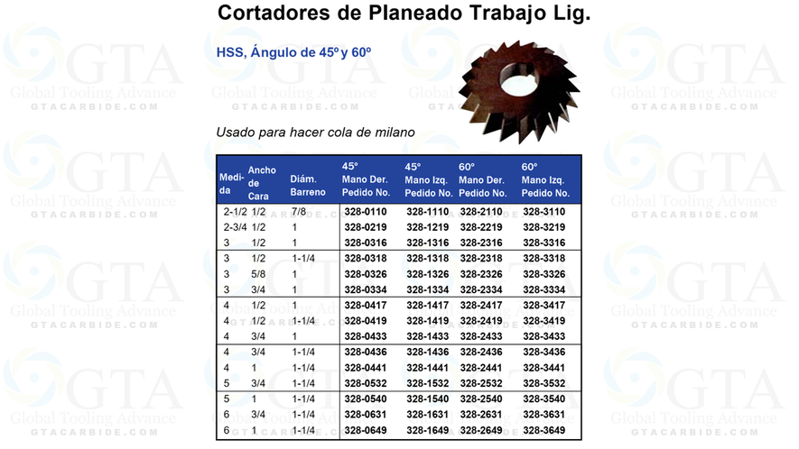 CORTADOR DE ANGULO SENCILLO 45 HSS 2-3/4 X 1/2 X 1""