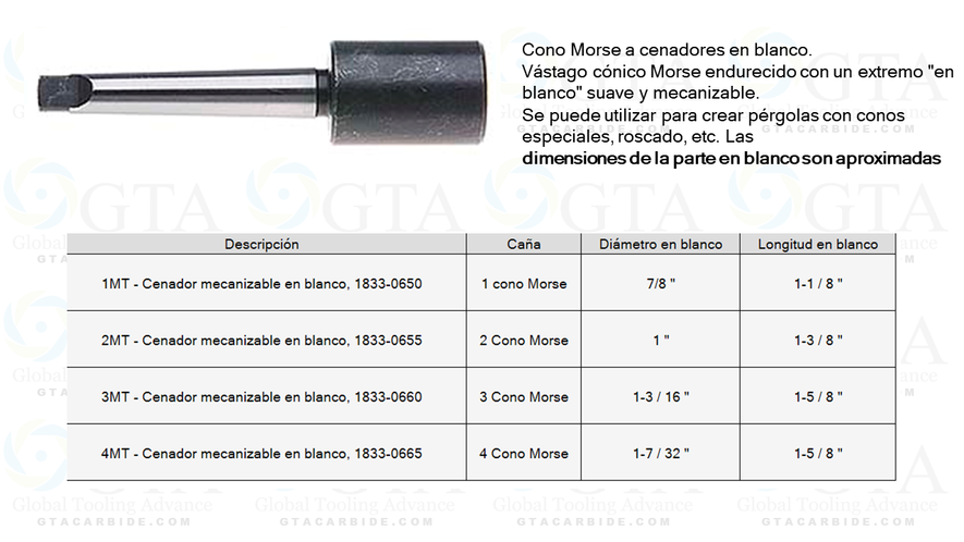 ESPIGA PARA MAQUINAR ( BLANK ) MORSE 1