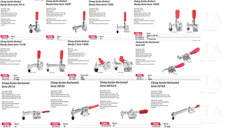 CLAMP ACCION HOR. 27KG BARRA ""U
