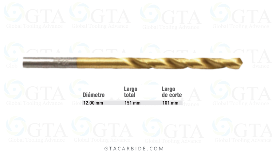 BROCA MILIMETRICA ZR TITANIO DE 12.00 MM