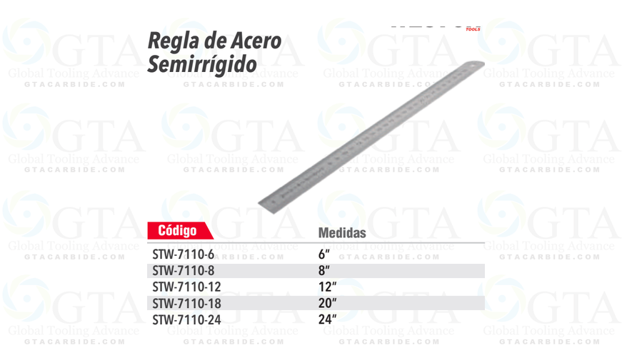 REGLA DE ACERO RIGIDA 6"