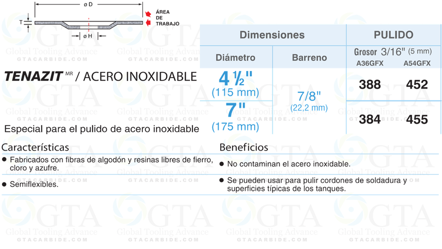 DISCO DE CUBO 7" MODELO 384 TIPO 27 CON RESAQUE DE CASUELA