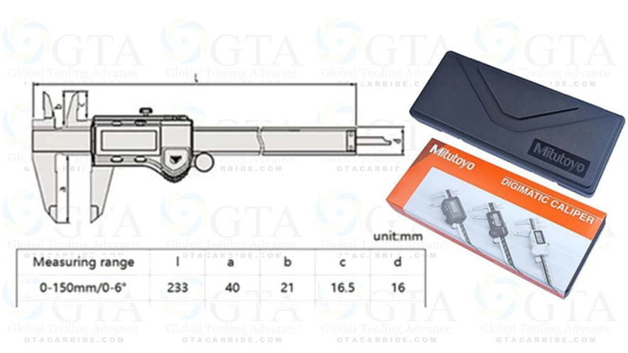 VERNIER DIGITAL 6" MITUTOYO DIGIMATIC 6""/150MM MODELO 500-196-20