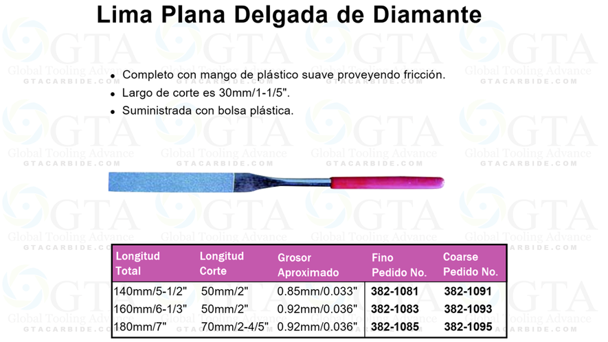 LIMA POLVO DIAMANTE FLEXIBLE THIN UQUALLING DIAMOND FILES FINE 160 x 50 x .92 MM