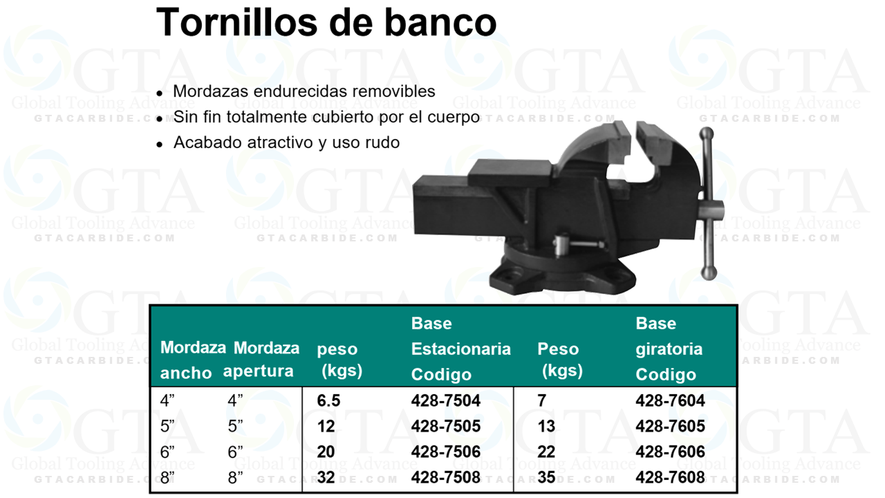 TORNILLO DE BANCO 6" / BASE GIRATORIA / JUNQUE TRABAJO PESADOe 6" 22 KGS ACERO FORJADO