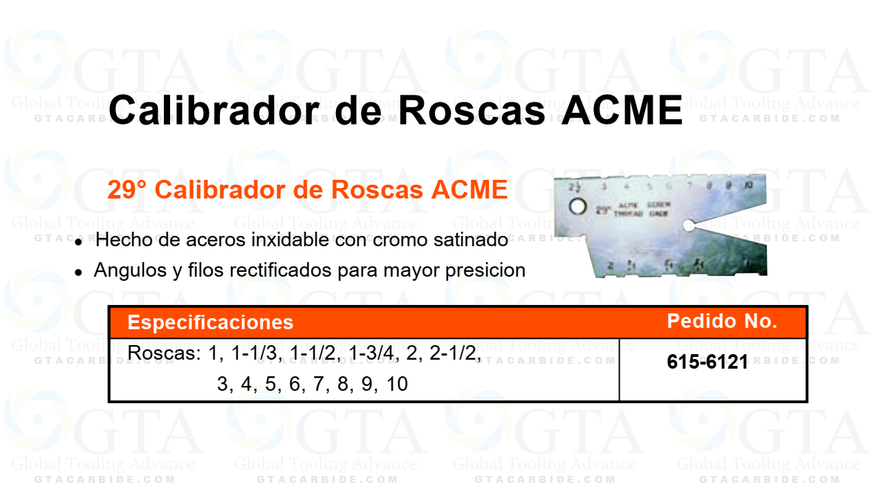 CALIBRADOR ROSCA ACME 29 MODELO 615-6121