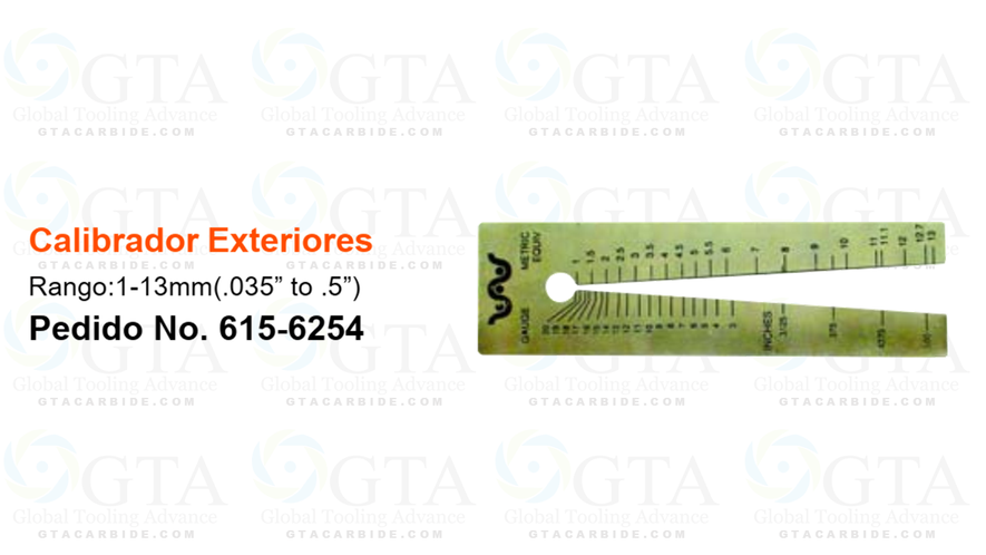 CALIBRADOR EXTERIOR BARRENOS O RANURAS .035" A 1/2" ( 1 A 13 MM ) MODELO 615-6254