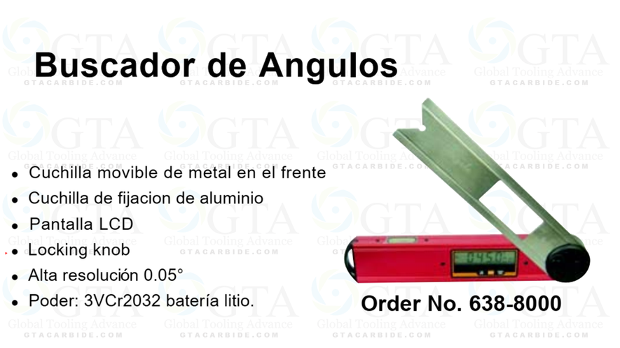 CLINOMETRO BUSCADOR DE ANGULOS RANGO 0-360 CON ALTA PRESICION 0.05 PILA CR2032 3V LITIO MODELO 638-8000