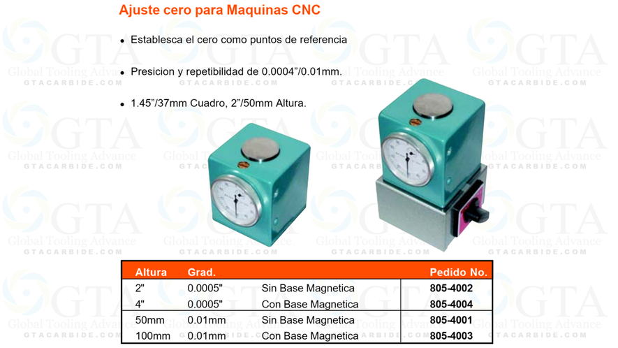 PALPADOR CARATULA EJE Z ALTURA 100 MM GRADUACION .01 MM C/BASE MAG. MODELO 805-4003