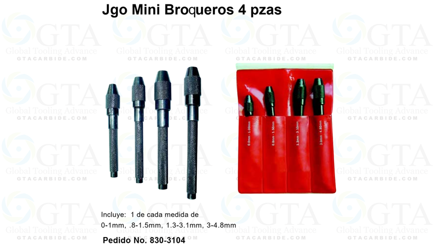 JGO MINI BROQUEROS DESDE 0 HASTA 192" 4 PZAS MODELO 830-3104
