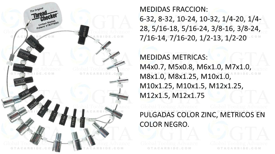 JGO ROSCA EXTERNA E INTERNAS PULGADAS Y MILIMETROS