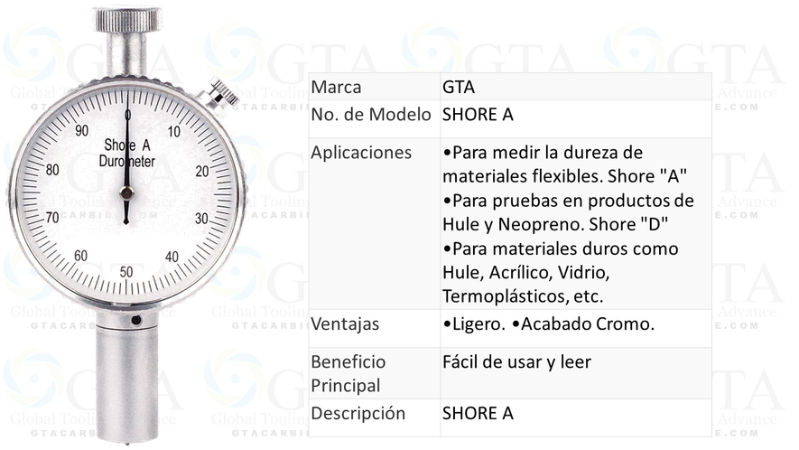 DUROMETRO SHORE TIPO A CARATULA 0-100