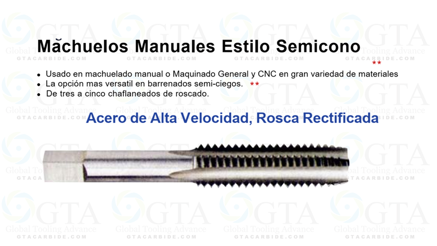 MACHUELO MILIMETRICO SEMICONICO HSS 16.00 X 1.25 ESPECIAL