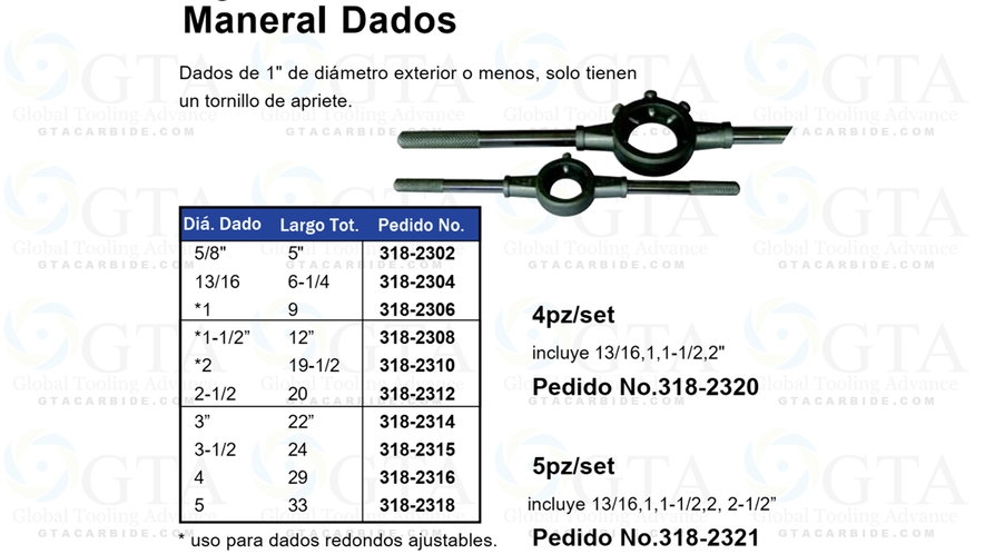 MANERAL PARA DADO REDONDO 4"" MODELO 318-2316